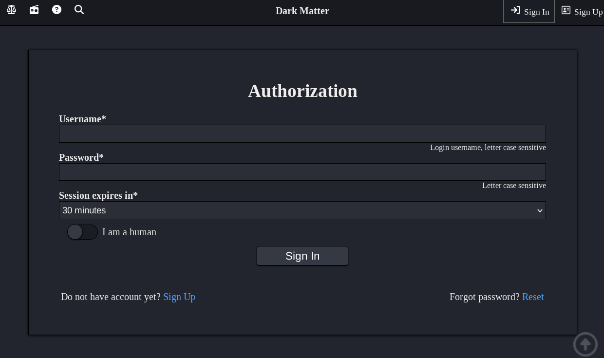 Dark Matter Market Screenshot - Secure XMR Marketplace Interface